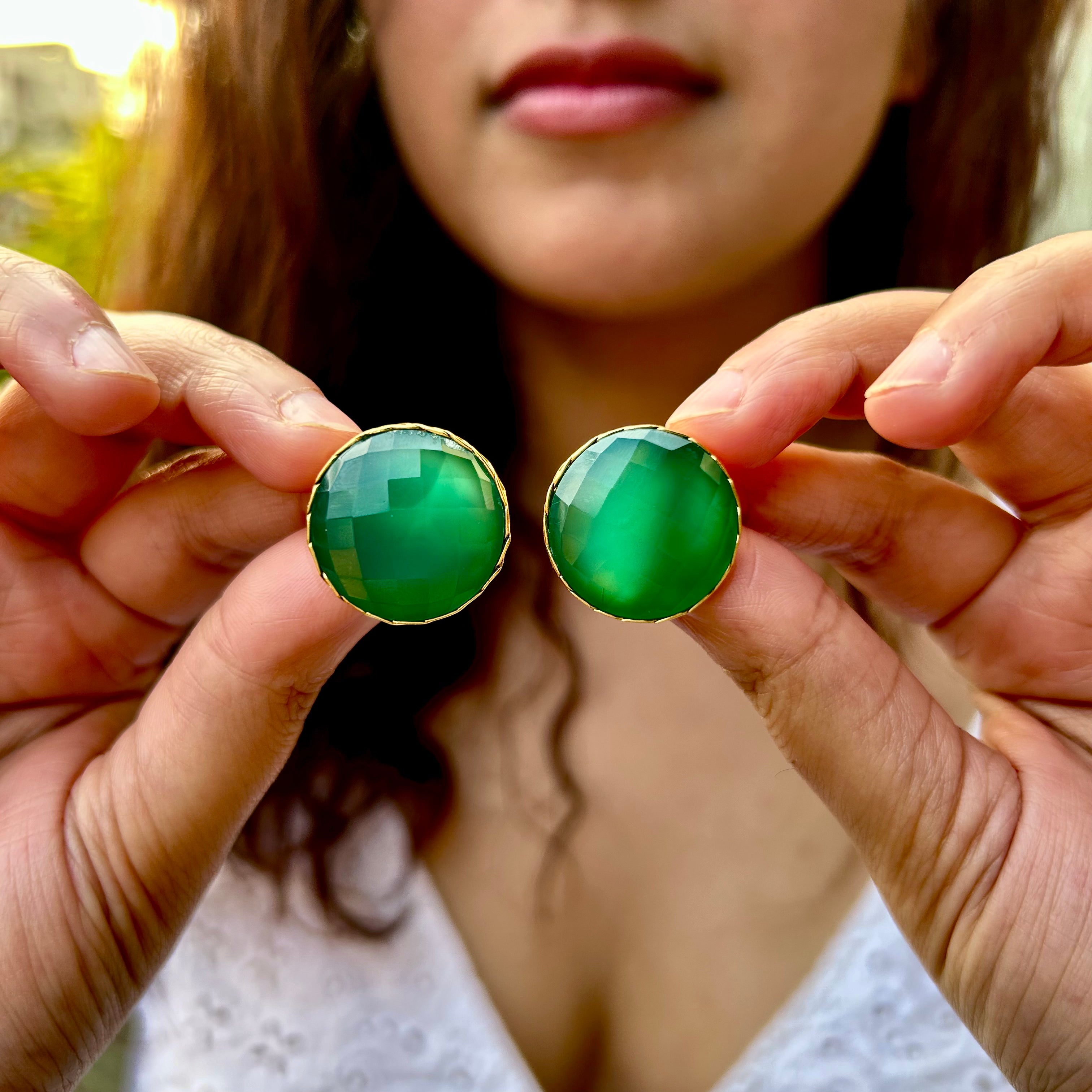 Emerald Orbit Earrings