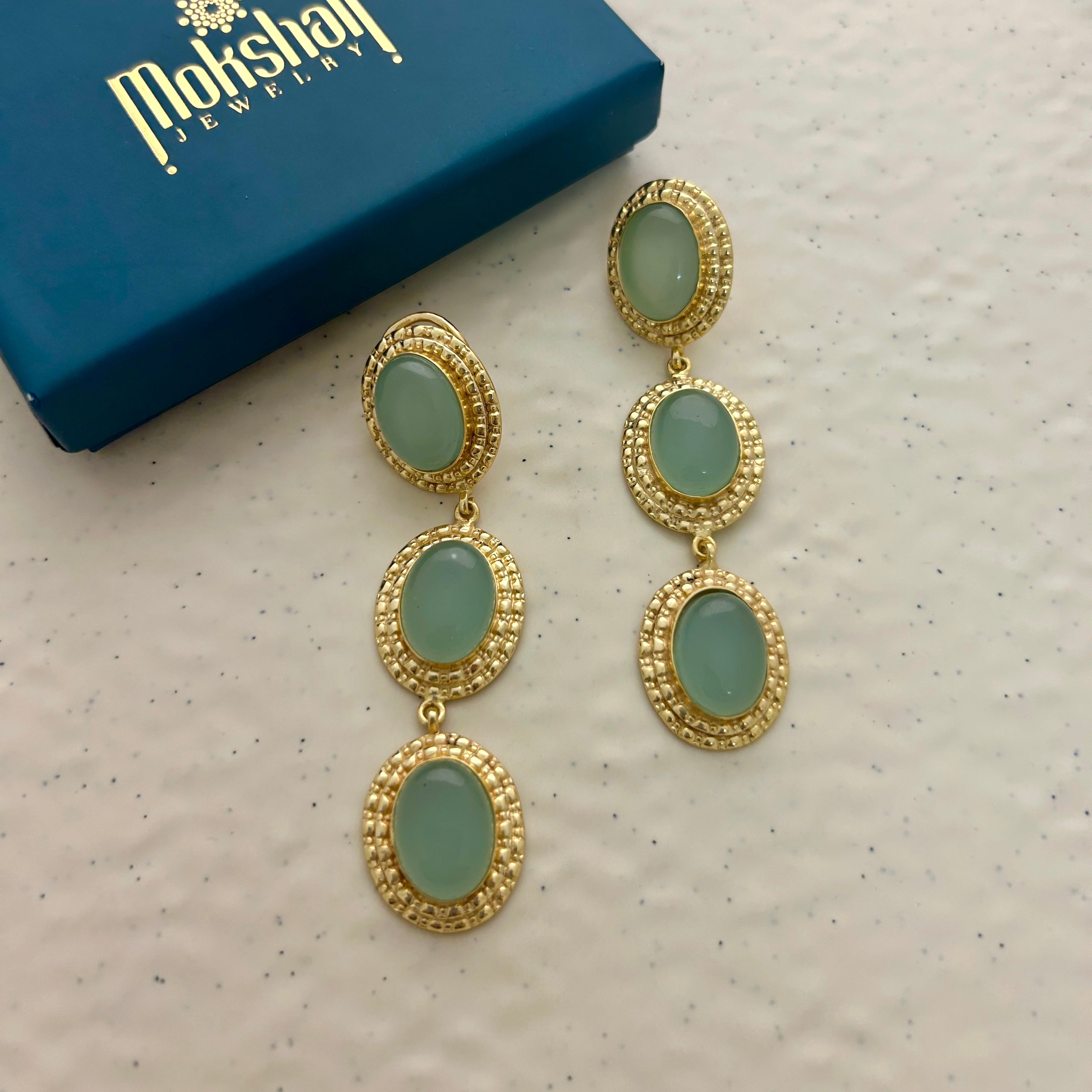 Elara Mint Cascade Earrings