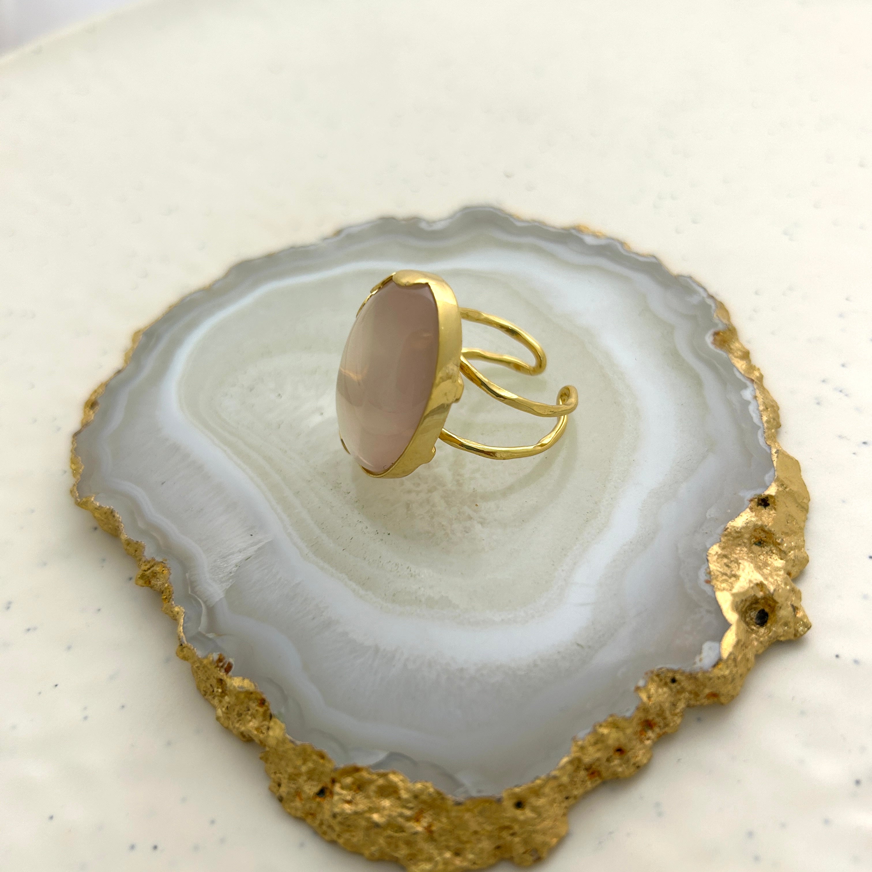 Light Pink Chalcedony Ring