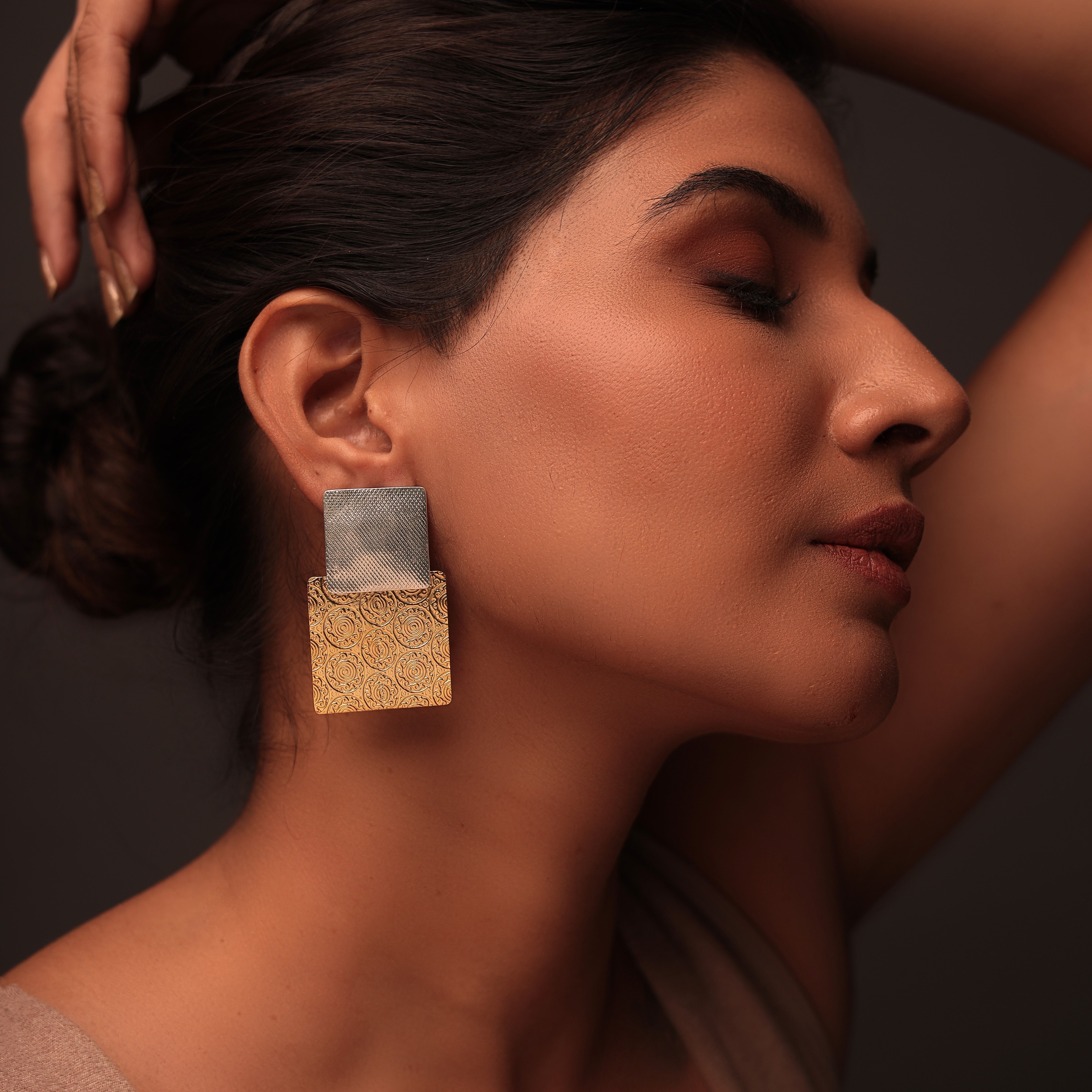 Square Textured Earrings