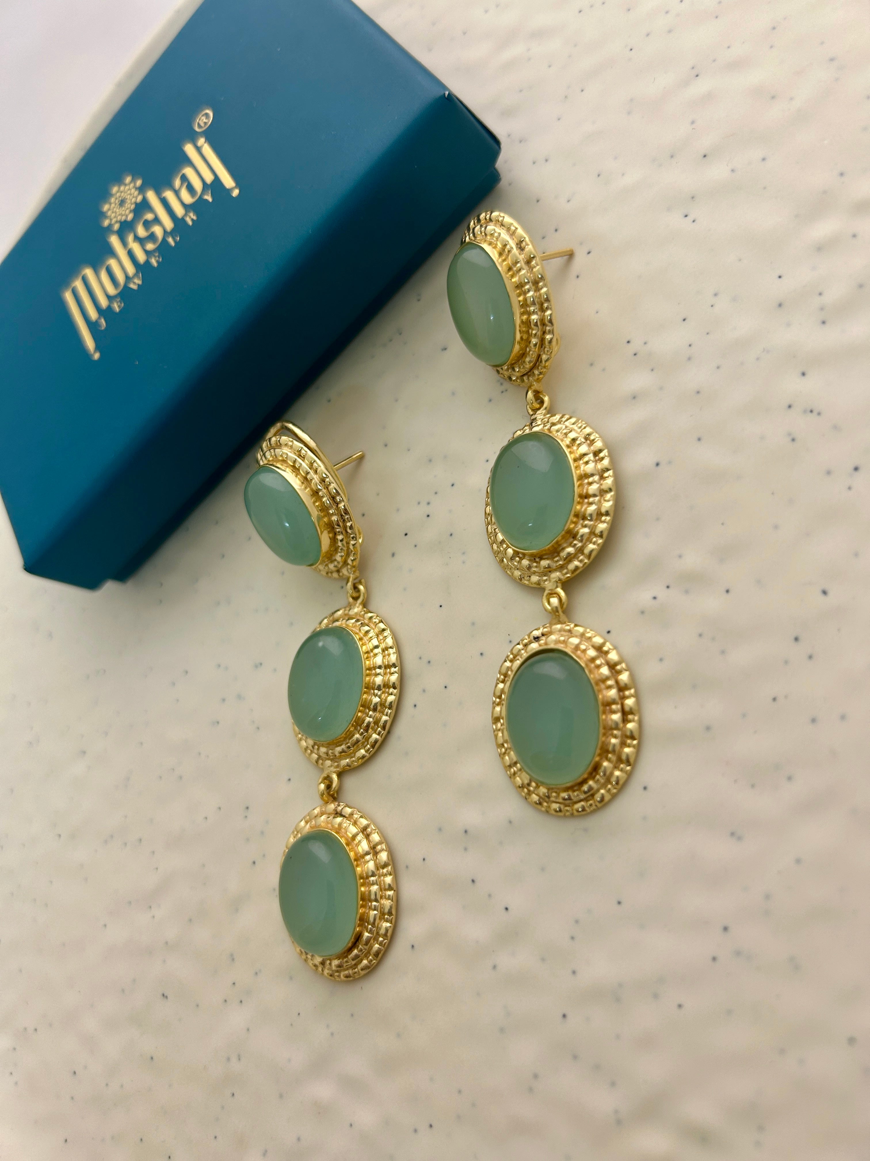 Elara Mint Cascade Earrings