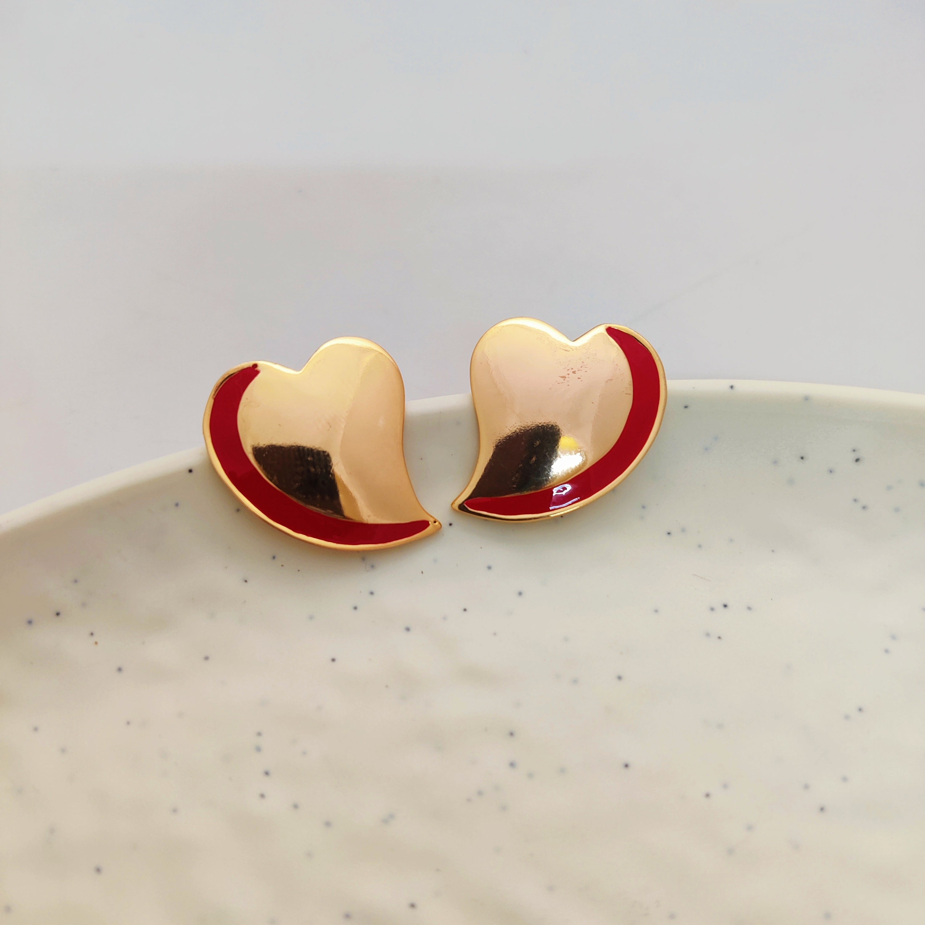 "Red-Glam" Heart Earrings