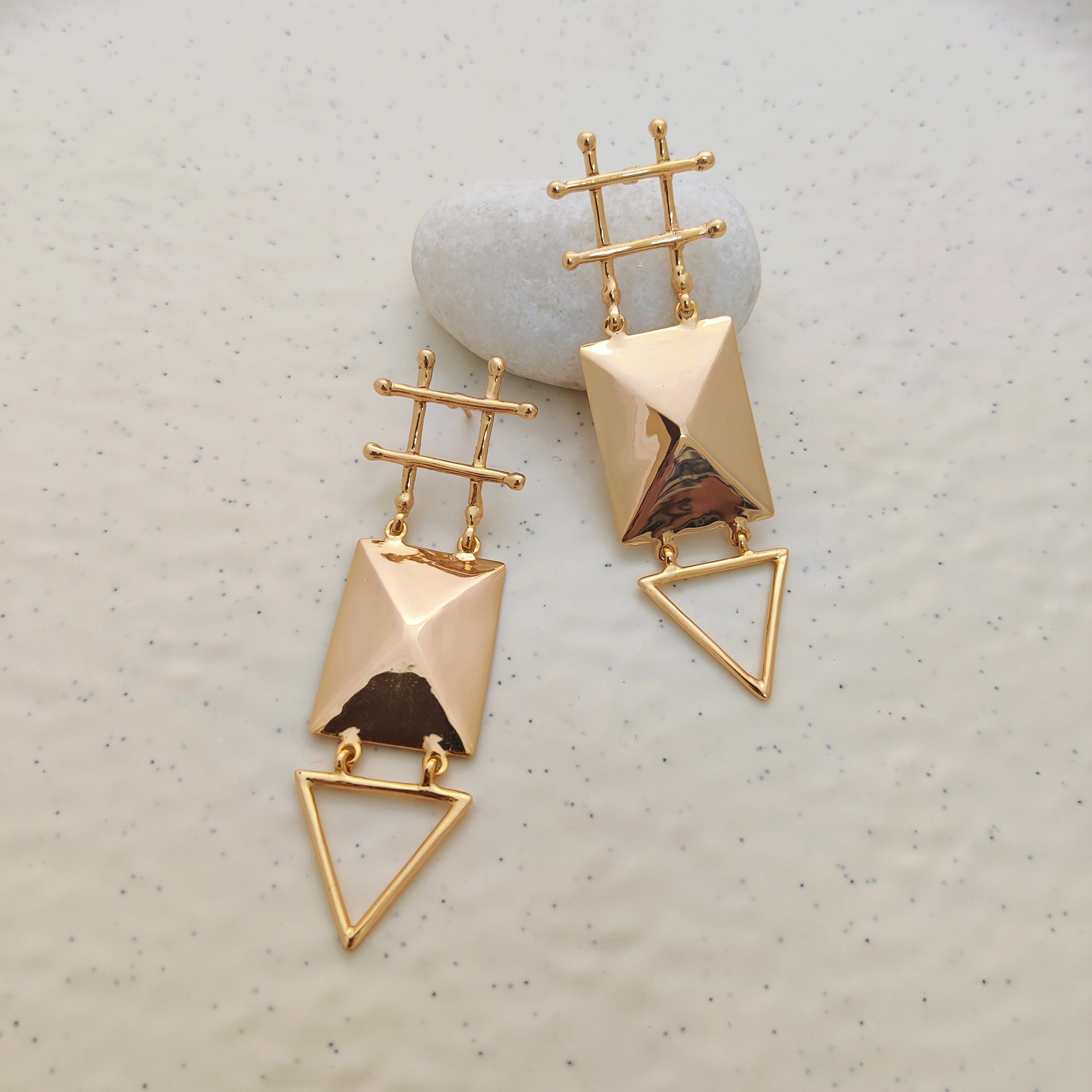 TriRect & hash Earrings