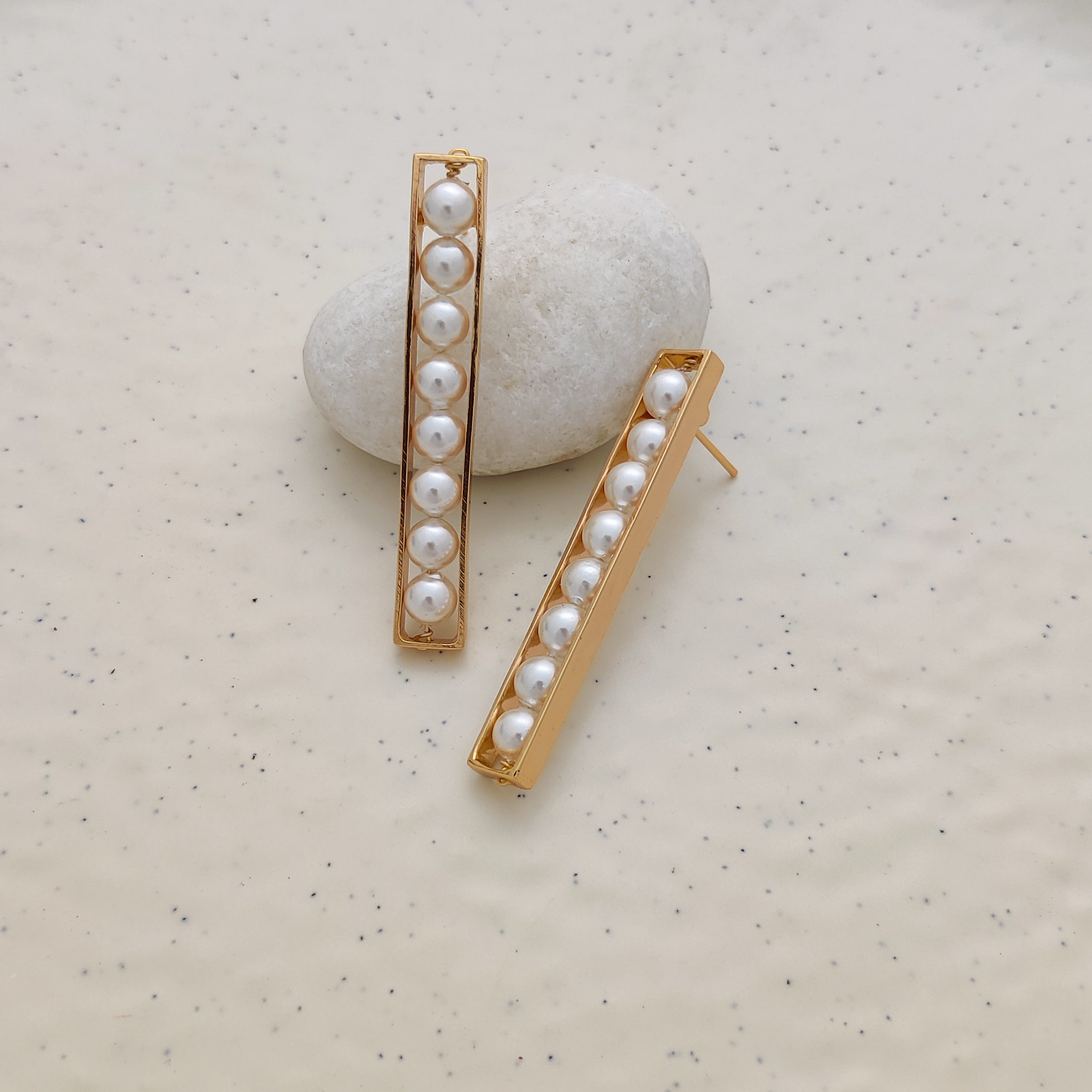 Pearly Bar Earrings