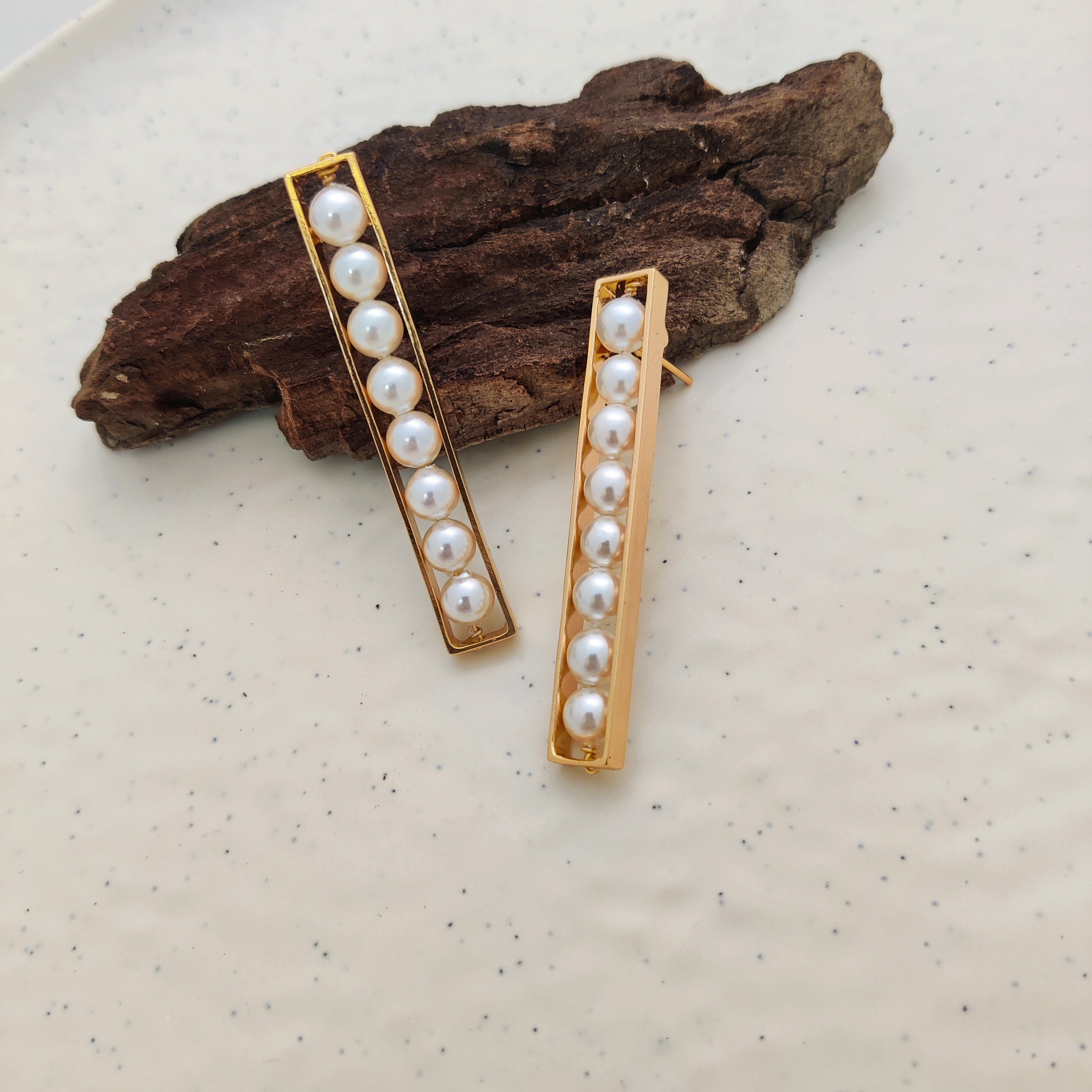 Pearly Bar Earrings