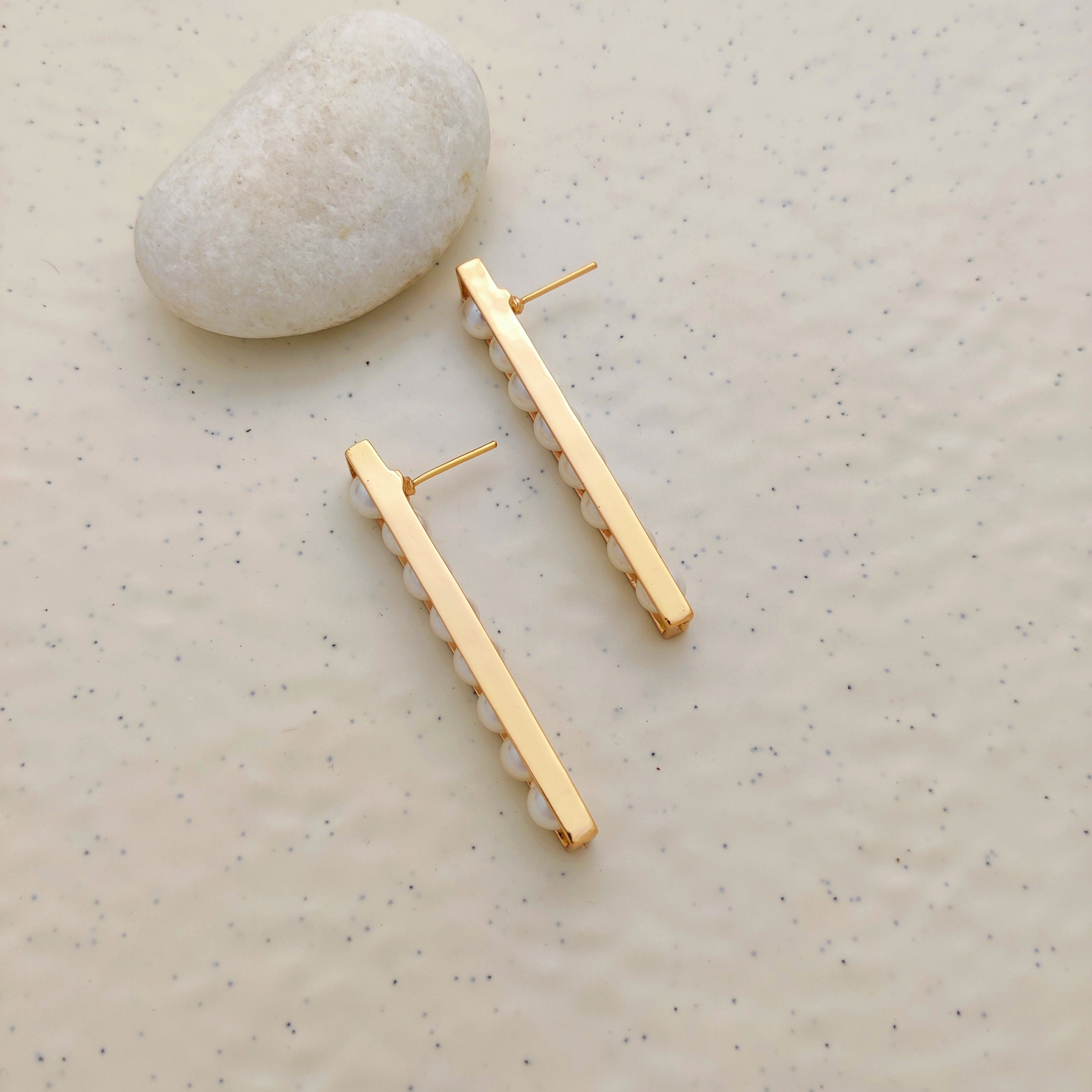 Pearly Bar Earrings