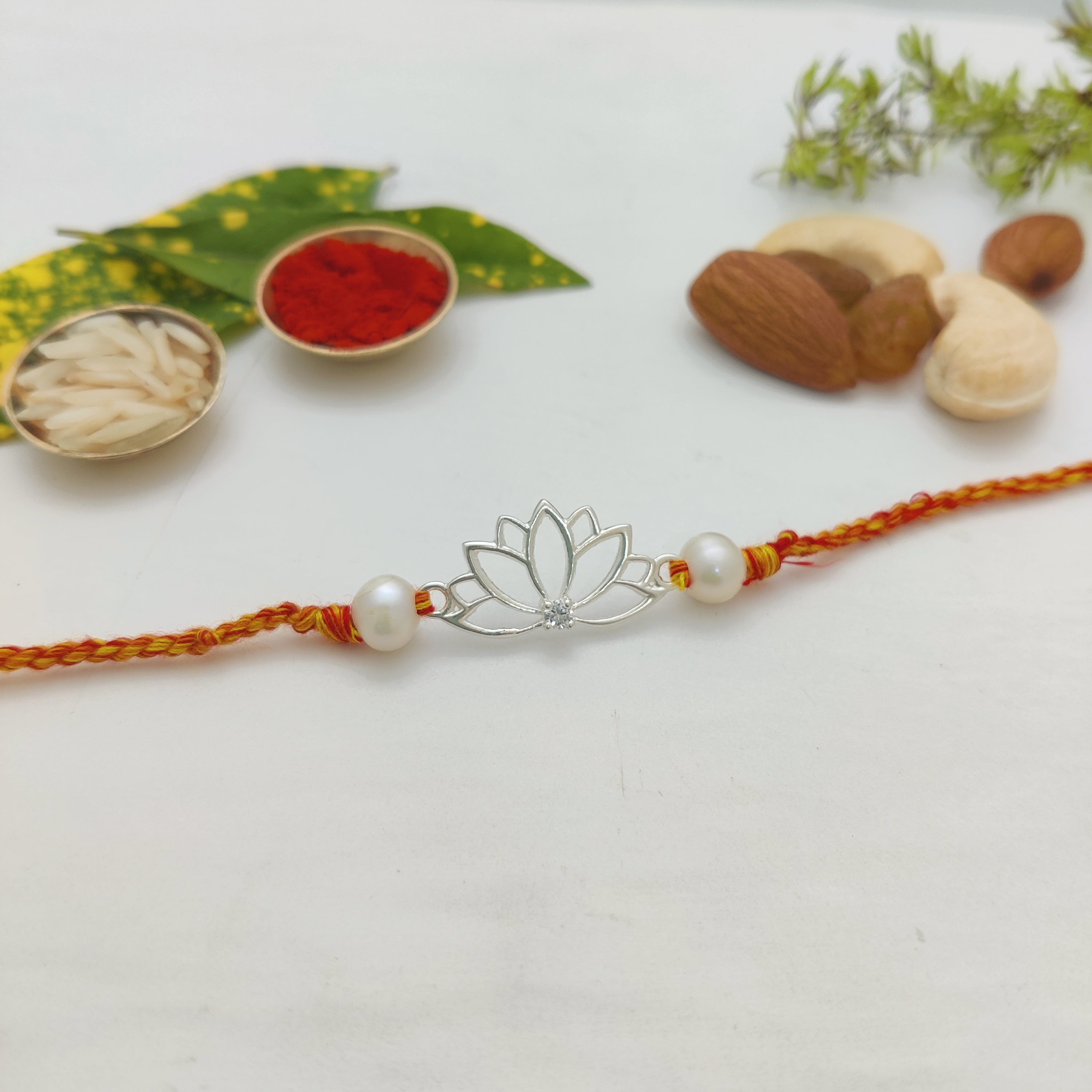 Lotus Pure Silver Rakhi