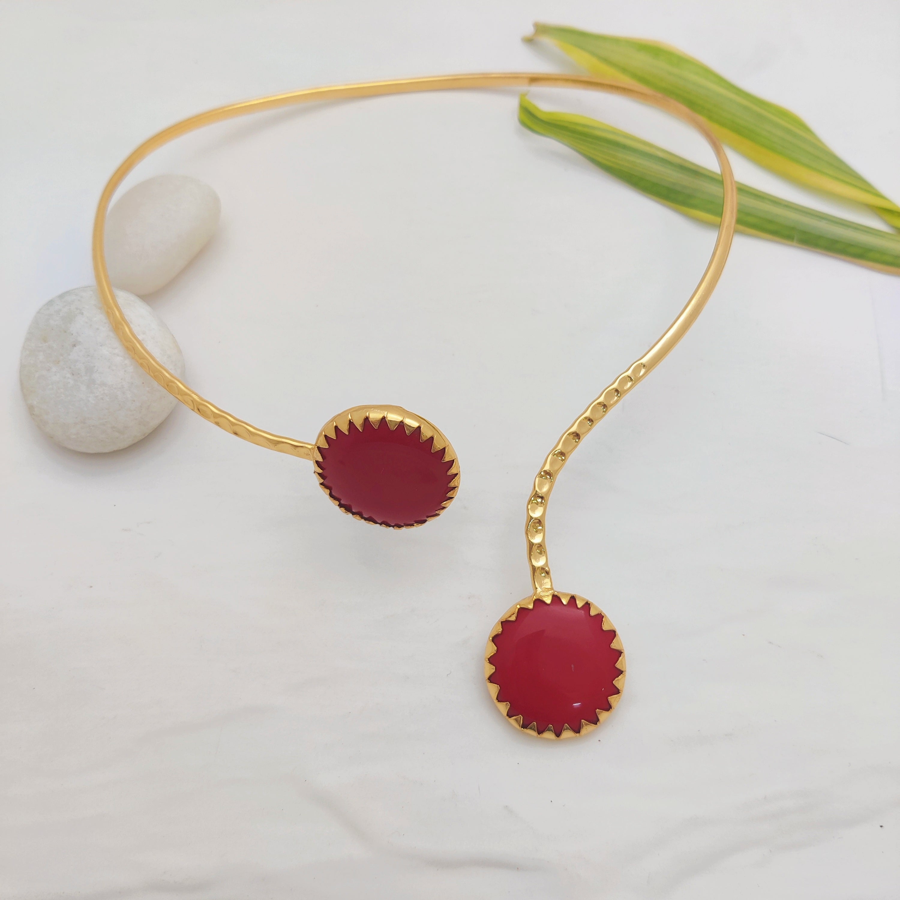 Twin Coral Choker Neckpiece