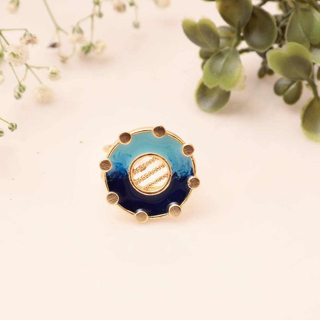 Modern Meena Two Colour Ring