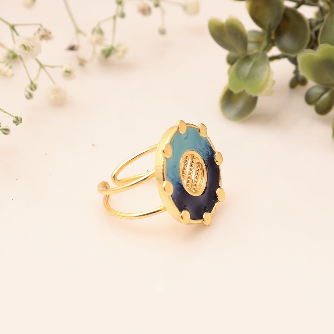 Modern Meena Two Colour Ring